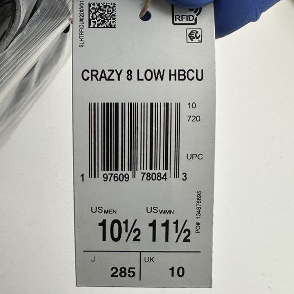 ADIDAS Men's 10.5 CRAZY 8 Low HBCU Alabama State PE Basketball - Picture 2 of 8